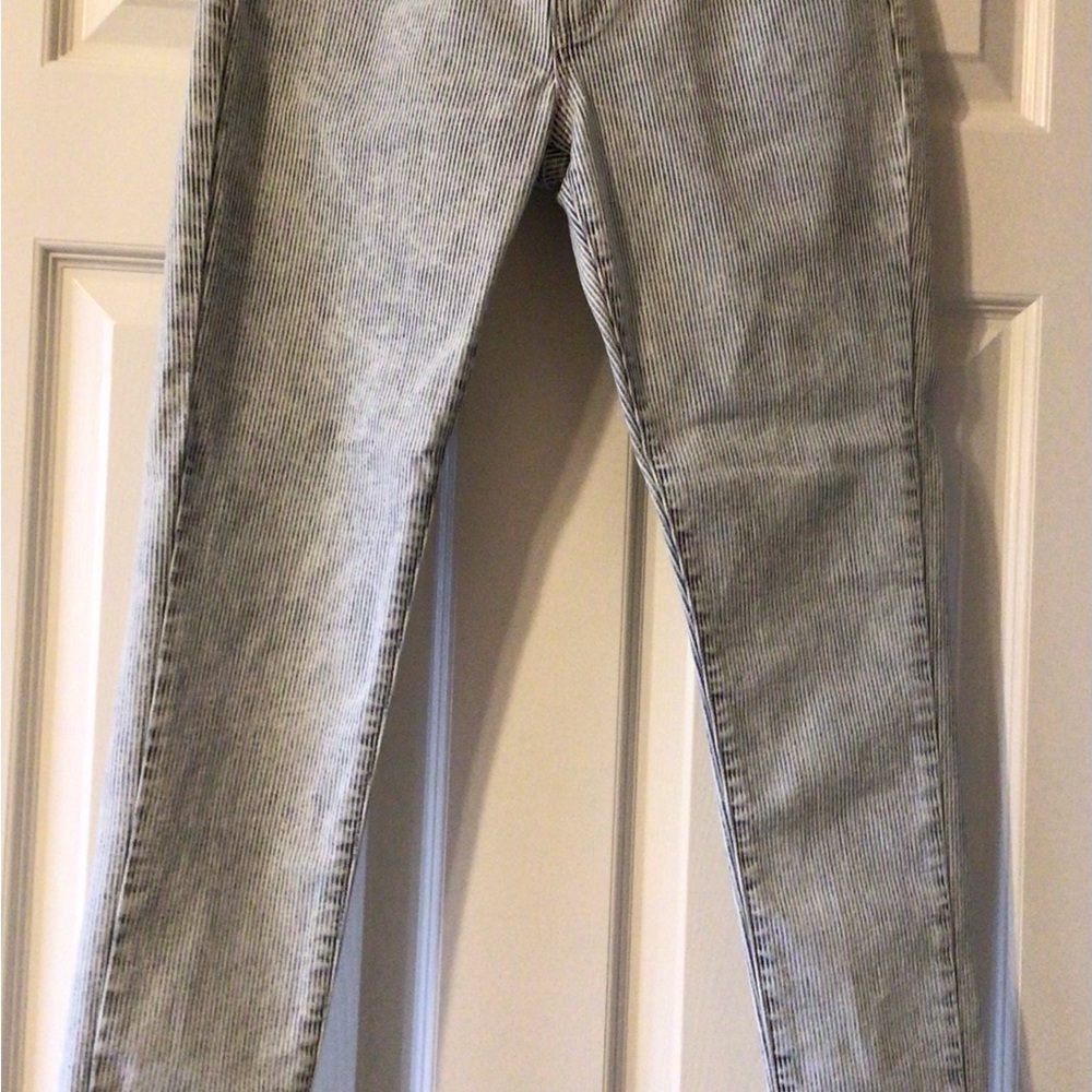 Levi Strauss & Company Super Skinny blue pinstripe woman’s jeans.